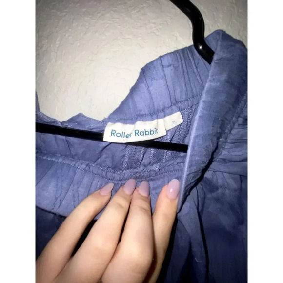 Roller Rabbit Womens Long Sleeve Off The Shoulder Embroidered Blouse - Picture 4 of 5